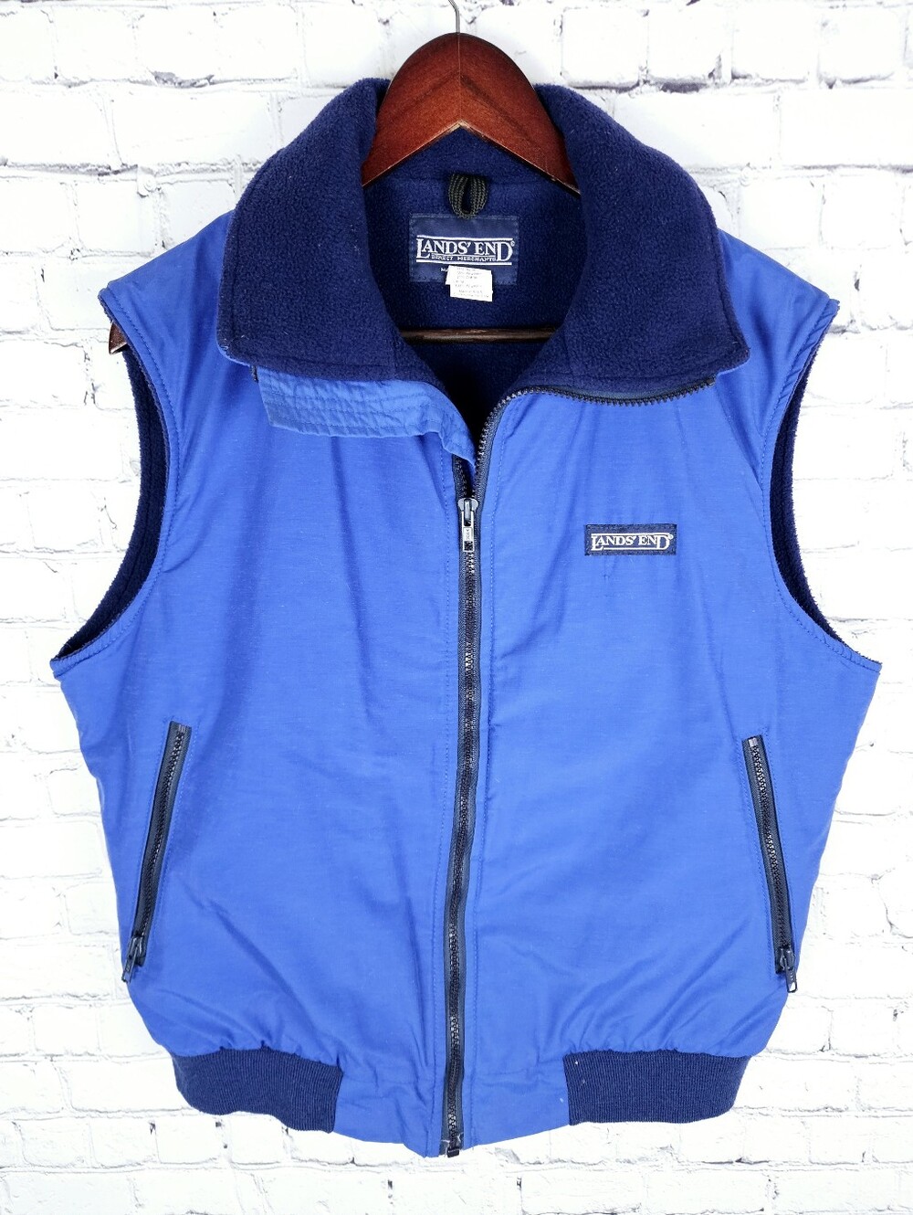LANDS' END | vintage fleece lined zip vest